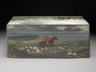 A Cigar Box painted with Scenes from Taglioni Prints, c.1840